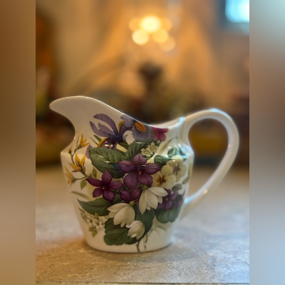 P.S. Fine Bine China Floral Ceramic Pitcher, made in England